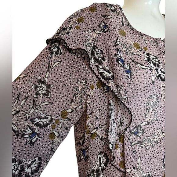 Anthropologie Dolan Floral Ruffle Blouse - Picture 6 of 11